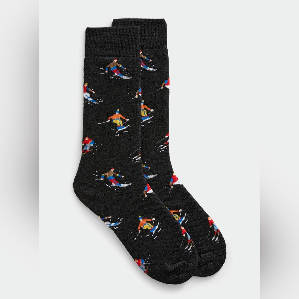 S1 NWT Simons 31 Italian Pure Merino Wool Skier Alpine Socks L/XL